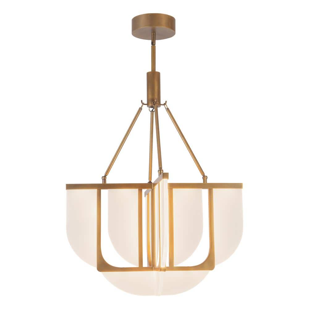 Anders 24-in Vintage Brass dimmable LED Chandelier price history on PriceWatchPro