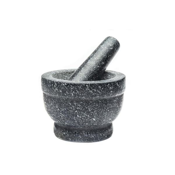 Extra Large Gray Marble Mortar and Pestle Set - 6 Inch