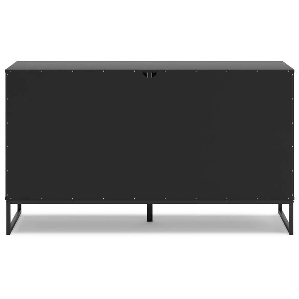 Matte Black 6-Drawer Modern Dresser with Pewter Accents