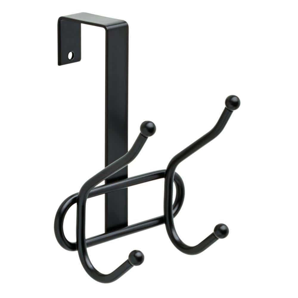Liberty 4-3/5 in. Matte Black Over-the-Door Ball End Double Hook