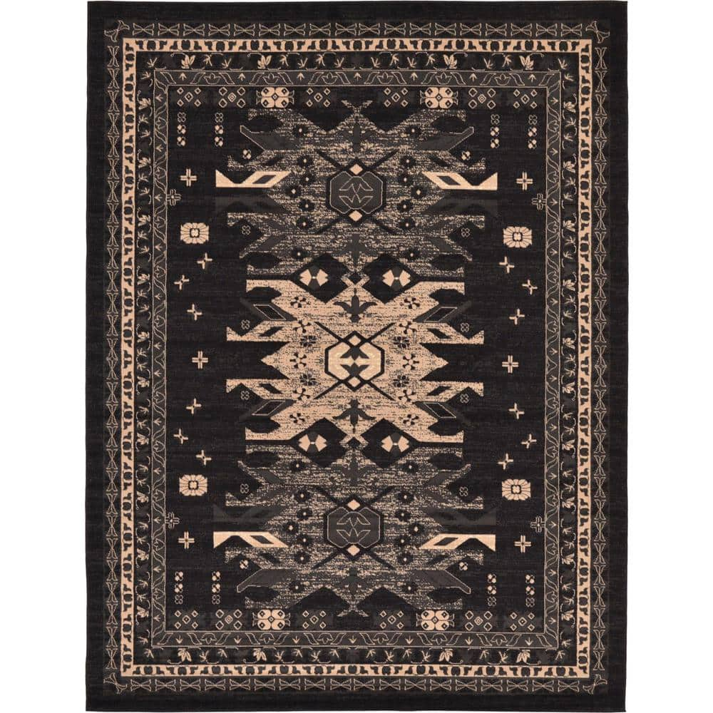 Taftan Oasis Black 9' 0 x 12' 0 Area Rug -  Unique Loom, 3128691