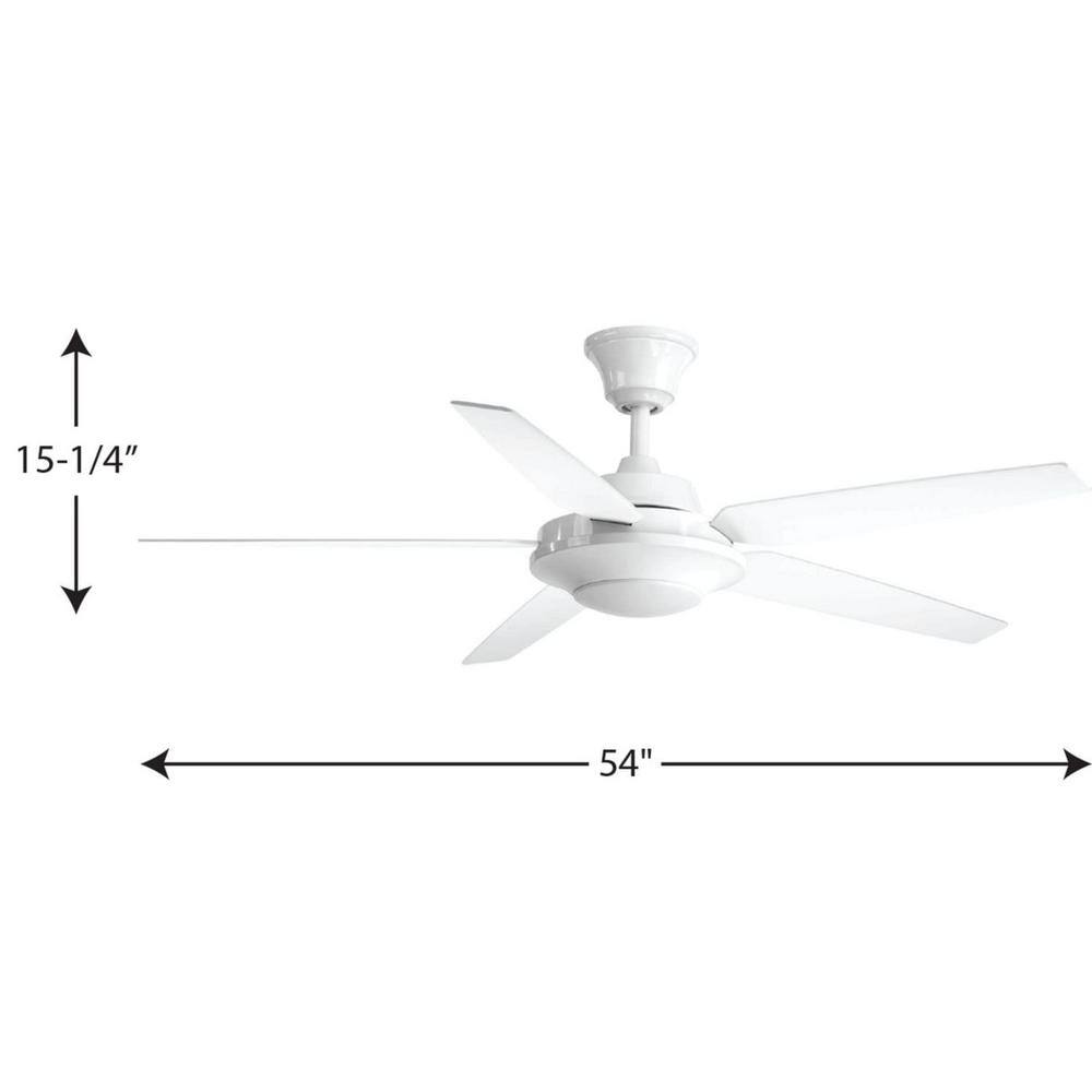 White 54" LED Ceiling Fan with Remote and Reversible Blades