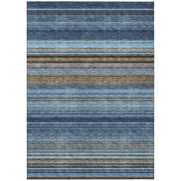 Chantille Machine Washable Indoor/Outdoor Abstract ACN979 Navy 3 ft. x 5 ft. Area Rug
