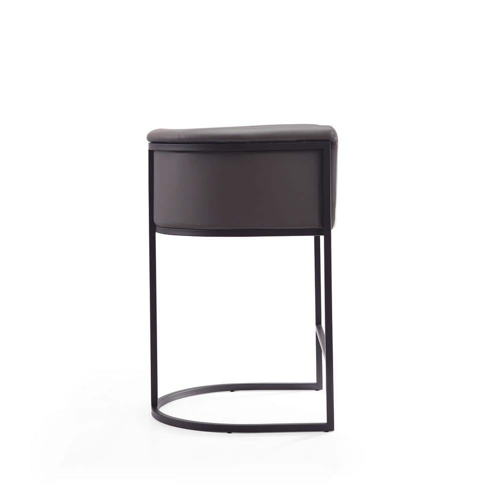 Set of 2 Pebble Faux Leather Metal Counter Stools