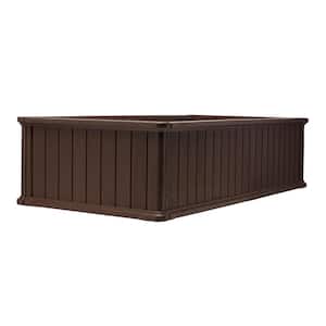 24 in. L x 48 in. W x 12 in. H Brown Poly Resin Raised Garden Bed