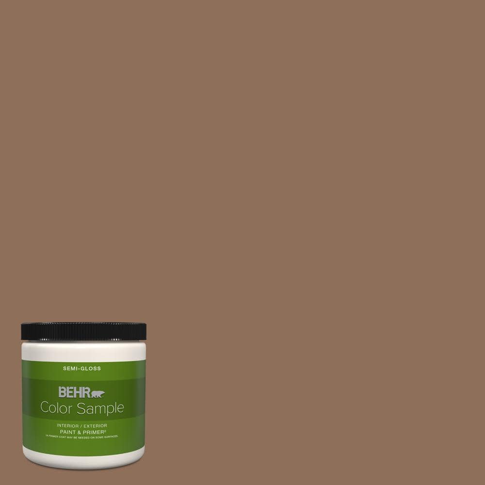 BEHR PREMIUM PLUS 8 oz. #250F-6 Pepper Spice Semi-Gloss Interior ...