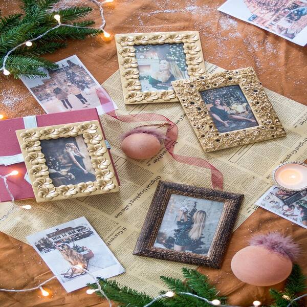 Retro Luxury 7.5 in. x 9.5 in. Gold Textured Picture Frame with