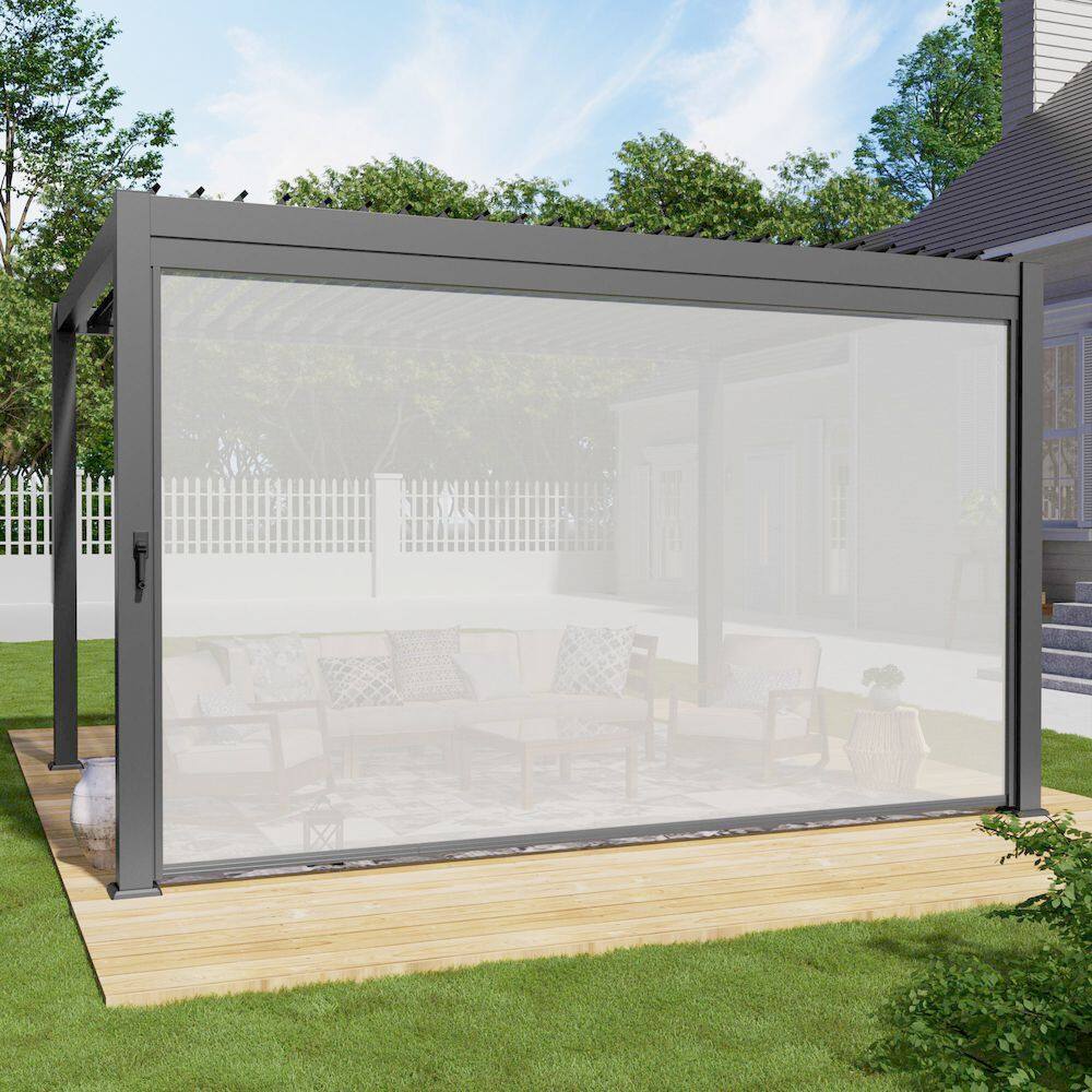 13 ft. Outdoor Shade Pull Down Privacy Screen for Pergola Accessories, UV Resistant Guard, Charcoal Gray price history on PriceWatchPro