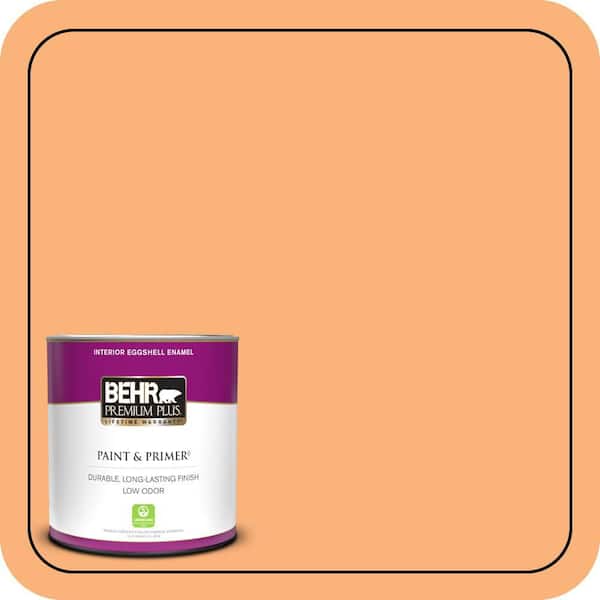 BEHR PREMIUM PLUS 1 qt. #P220-5 Fuzzy Peach Eggshell Enamel Low Odor Interior Paint & Primer