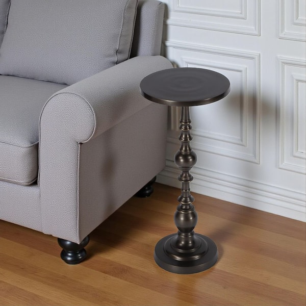 10 in. Bronze Round Metal End Table