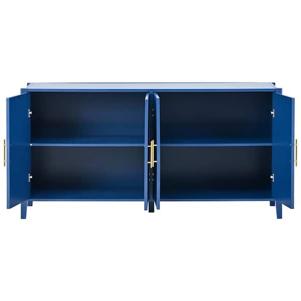 Unbranded 63.1 in. W x 17.7 in. D x 31.9 in. H Bathroom Navy Blue Linen Cabinet