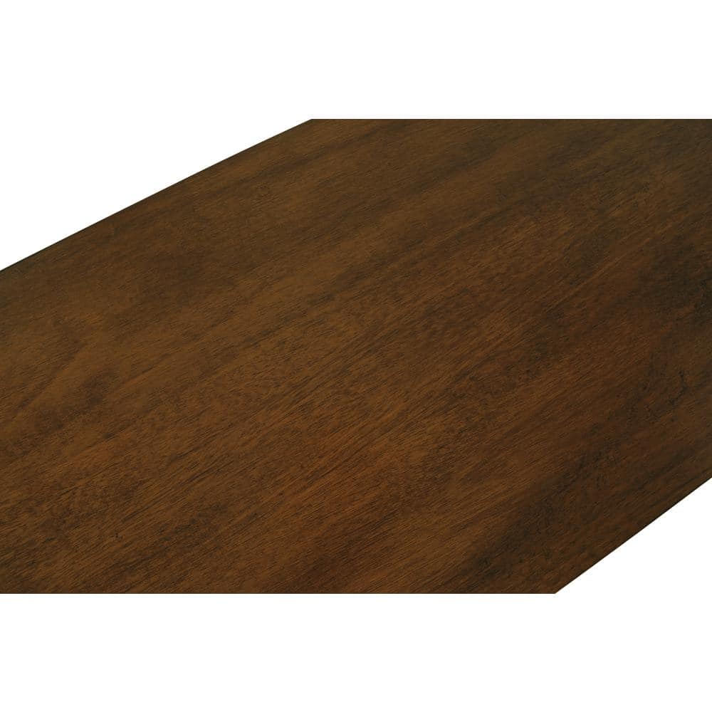 Transitional Black and Brown Wood Dining Bench