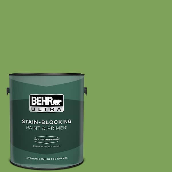 BEHR ULTRA 1 gal. #P380-6 Springview Green Extra Durable Semi-Gloss Enamel Interior Paint & Primer