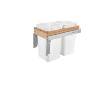 Double 27 Qt. Pull-Out Top Mount Maple and White Container for 1-5/8 in. Face Frame Cabinet