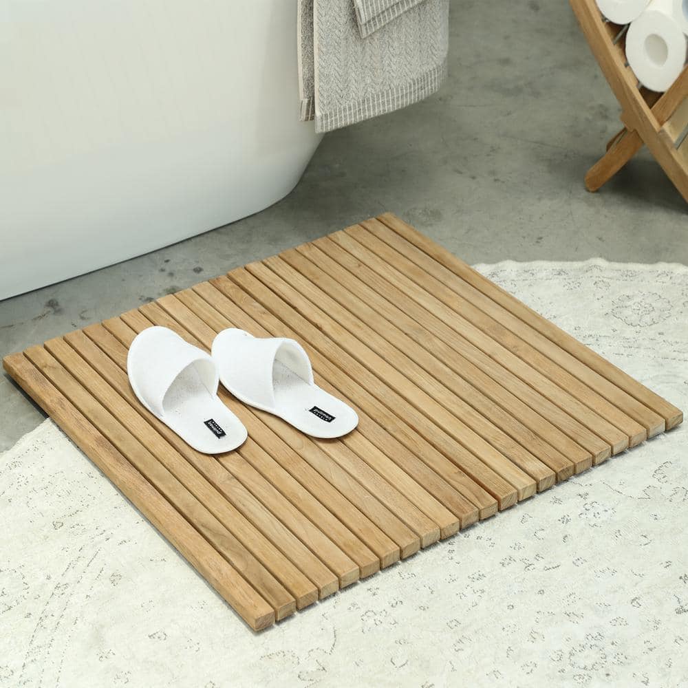 Nordic Teak Natural Finish 30" x 30" Non-Slip Shower and Bath Mat