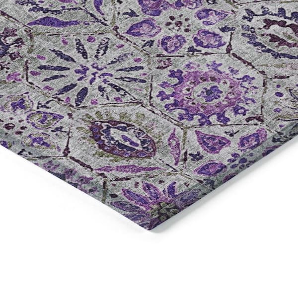Chantille Machine Washable Indoor/Outdoor Abstract ACN1938 Purple 3 ft. x 5 ft. Area Rug