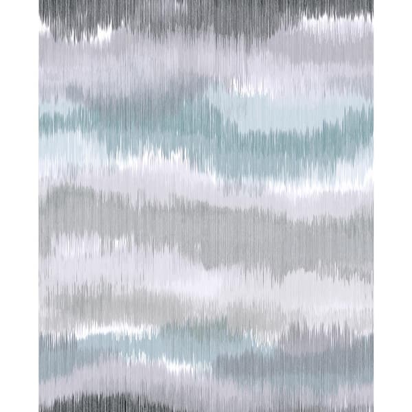 LILLIAN AUGUST 30.75 sq. ft. Luxe Haven Morning Fog Ikat Waves Vinyl Peel and Stick Wallpaper Roll