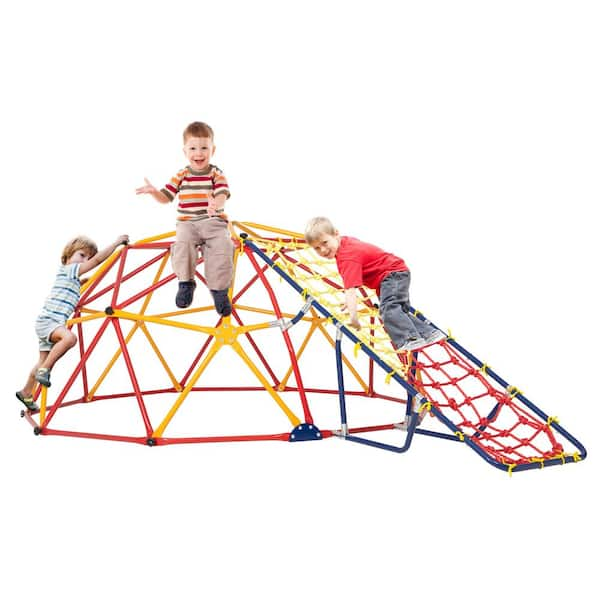 TOBBI 7 ft. Geometric Climbing Dome with Climbing Cargo Net, Dome 