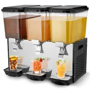 Commercial Beverage Dispenser,3 Tanks 19 Qt. Per Tank Juice Dispenser,512-Watt Stainless Steel Iced Tea Drink Machine