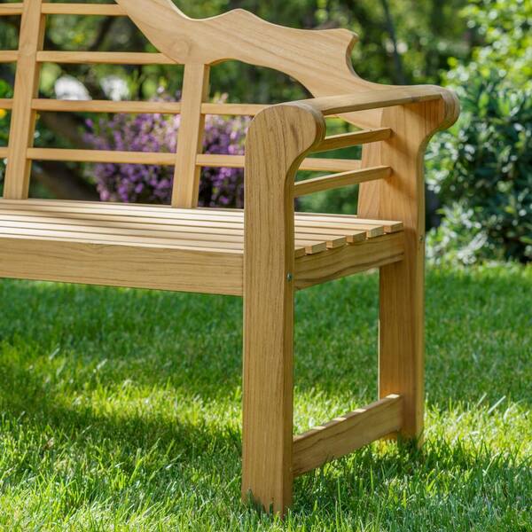 wooden garden seat with canopy