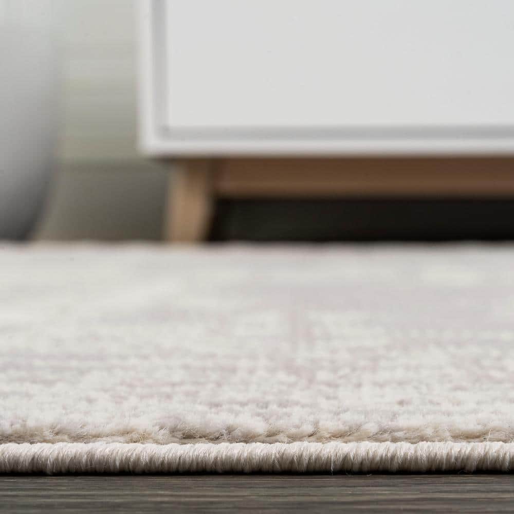 Ivory Synthetic Easy Care Rectangular Area Rug 3' x 5'
