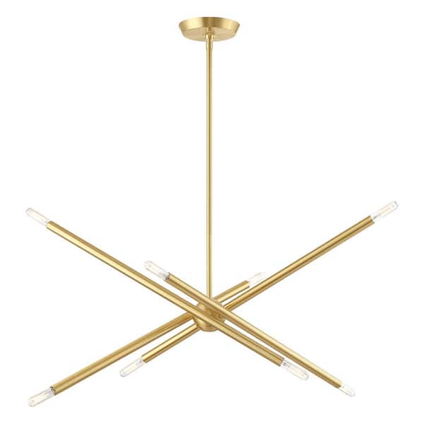 AVIANCE LIGHTING Griffin-8 Light Satin Brass Linear Chandelier