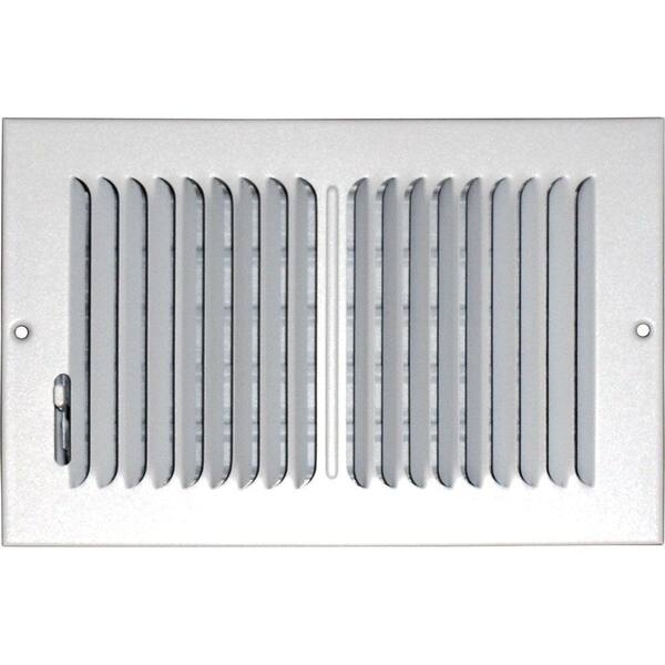 SPEEDI-GRILLE 10 in. x 6 in. Ceiling/Sidewall Vent Register, White with 2-Way Deflection