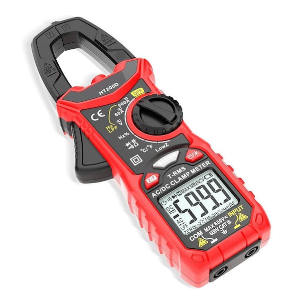 Digital Clamp Meter T-RMS 6000 Counts, Multimeter Voltage Tester Auto-Ranging, Measures Current
