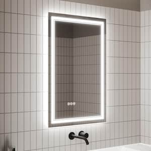 36 in. W x 24 in. H Rectangular Frameless Anti-Fog LED Light Wall Bathroom Vanity Mirror Front Light