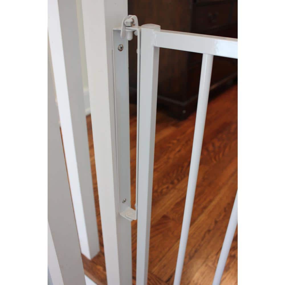 Adjustable White Aluminum Stairway Swinging Safety Gate