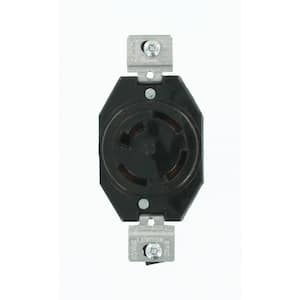 20 Amp 120/208-Volt 3-Phase Flush Mounting Non-Grounding Locking Outlet, Black