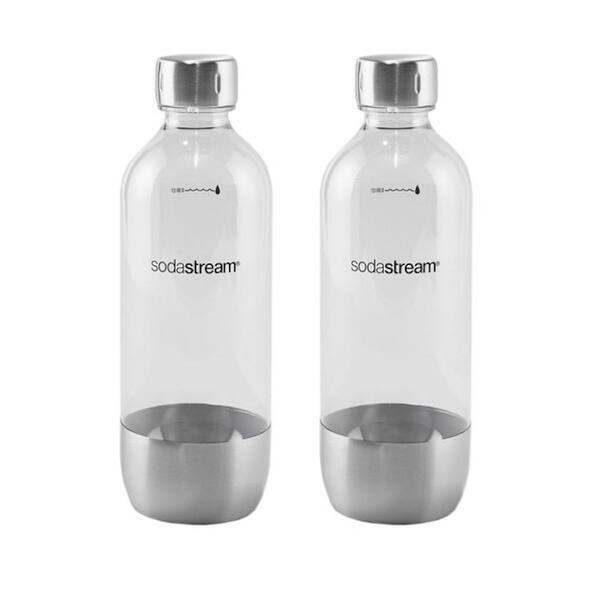 SodaStream Brushed Nickel Carbonating Water Machine Bottles (Set of 2)
