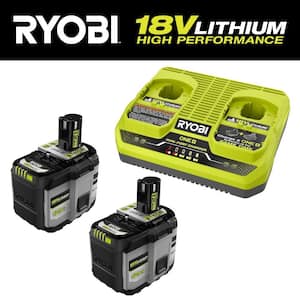 ONE+ 18V Dual-Port Simultaneous Charger with ONE+ 18V 12.0 Ah Lithium-Ion HIGH PERFORMANCE Battery (2-Pack)