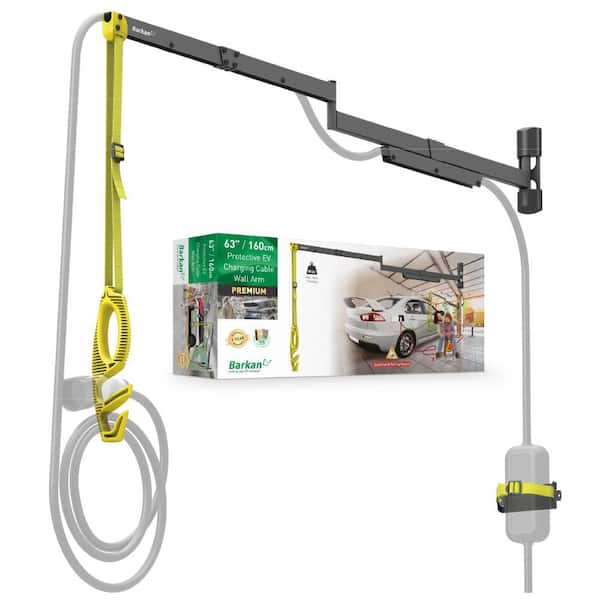 Barkan a Better Point of View Barkan, Weatherproof EV Charger Cable Wall Arm, Retractable, Retractor Arm, 63 in. 5Y Warranty, Level 1, Level 2 Charger