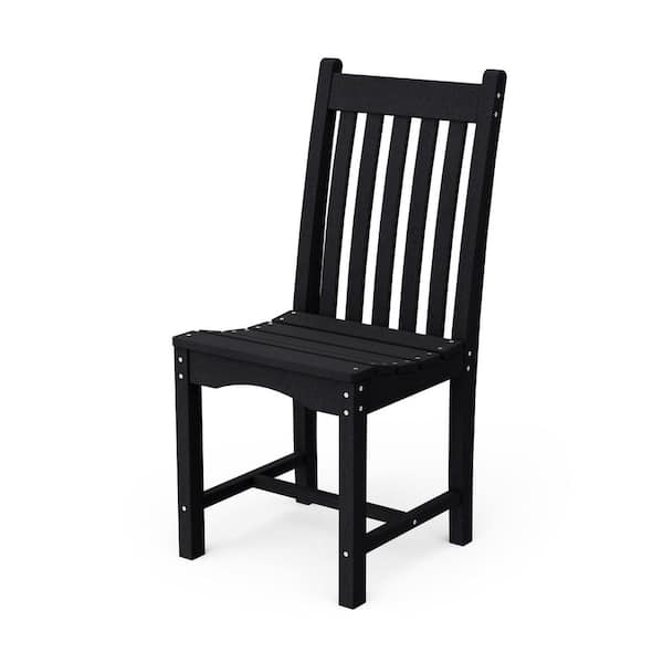 Classic Black HDPE Plastic Outdoor Dining Side Chair