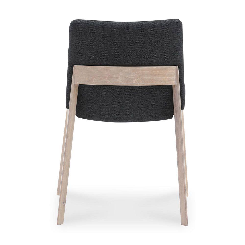 Natural Wood Dark Gray Upholstered Side Chair Set