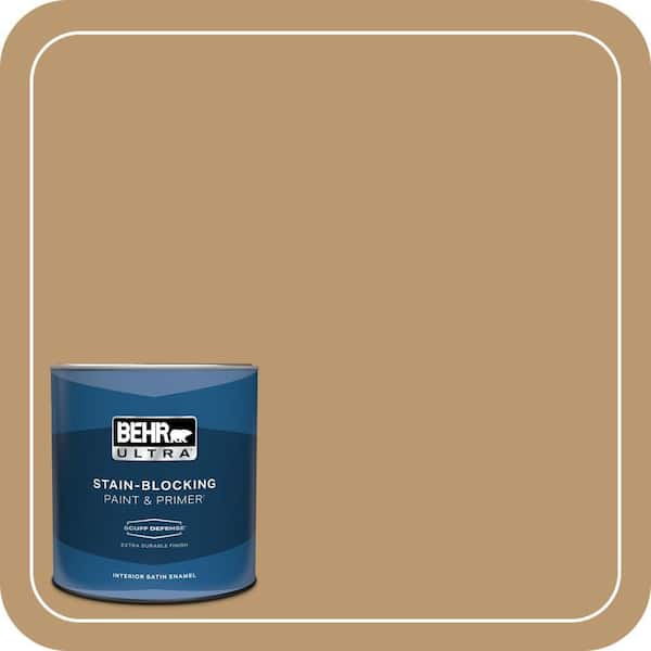 BEHR ULTRA 1 qt. #ECC-24-1 Amber Leaf Extra Durable Satin Enamel Interior Paint & Primer