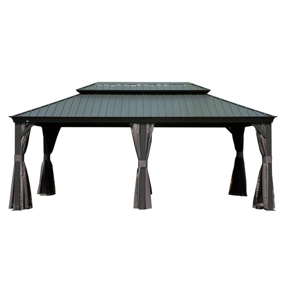 domi outdoor living 14 ft. x 20 ft. Gray Outdoor Aluminum