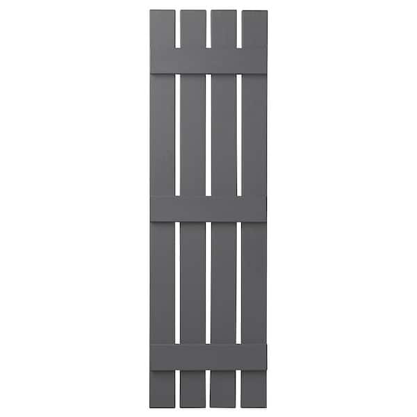 Ply Gem 16 in. x 67 in. Polypropylene 4 Board Open Board and Batten Shutters Pair in Gray