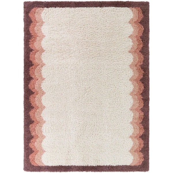 Frida Pink 8 ft. x 10 ft. Scallop Border Area Rug
