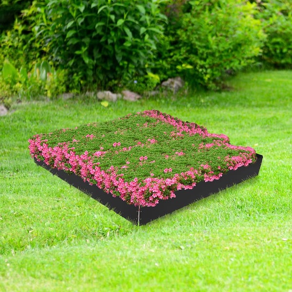 YIYIBYUS 3.3 ft. x 8.4 in. x 0.071 in. Black Steel Landscape