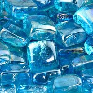 10 lbs. Tahitian Blue 1 in. Fire Glass Cubes