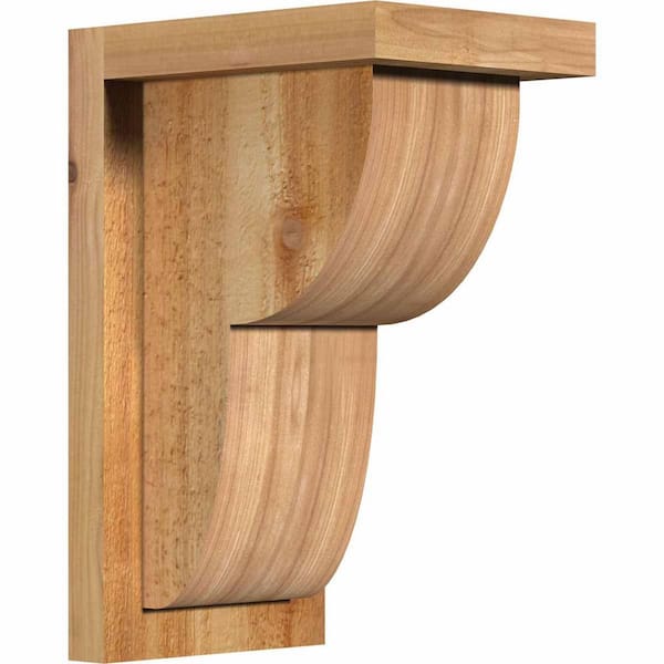 Ekena Millwork 6 in. x 8 in. x 12 in. Western Red Cedar Crestline Rough Sawn Corbel with Backplate