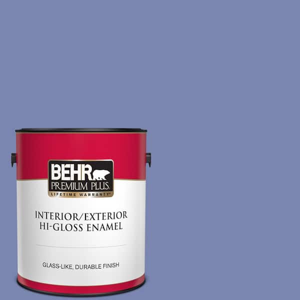 BEHR PREMIUM PLUS 1 gal. #610B-5 Corsican Purple Hi-Gloss Enamel Interior/Exterior Paint