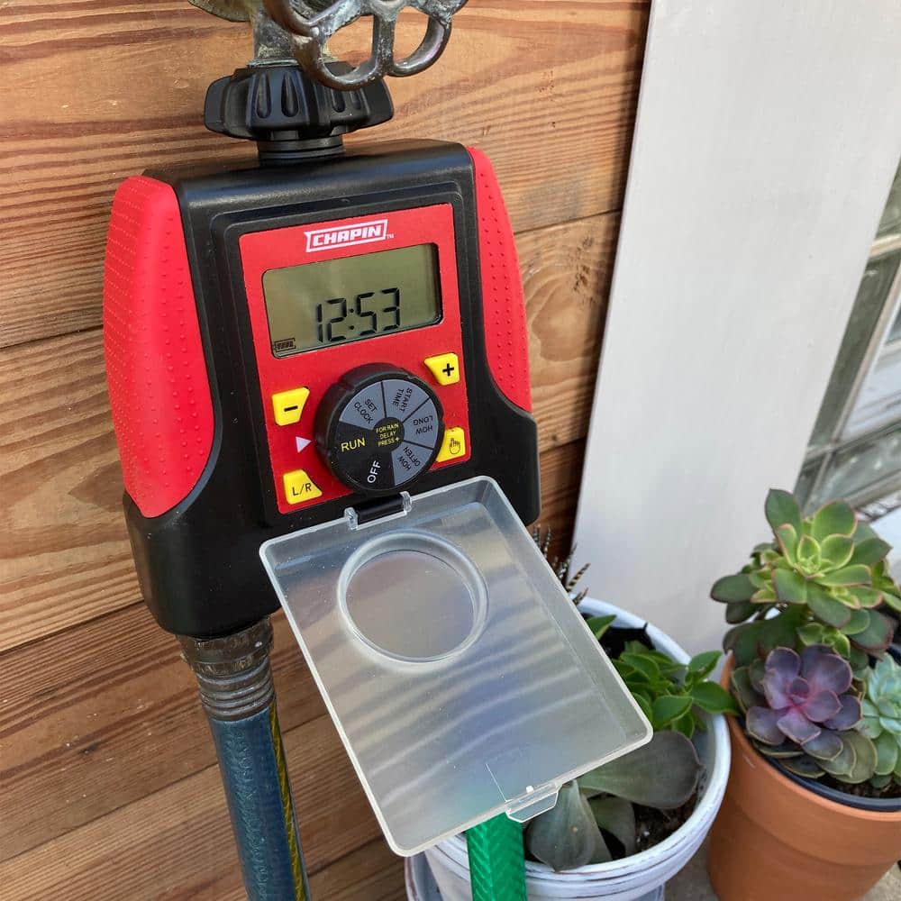 Dual Zone Red and Black Digital Water Timer