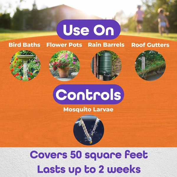 Mosquito Beater Water Soluble Pouches, Pack of 24 Pouches Control Mosquito Larvae in Standing Water, Won't Harm Fish