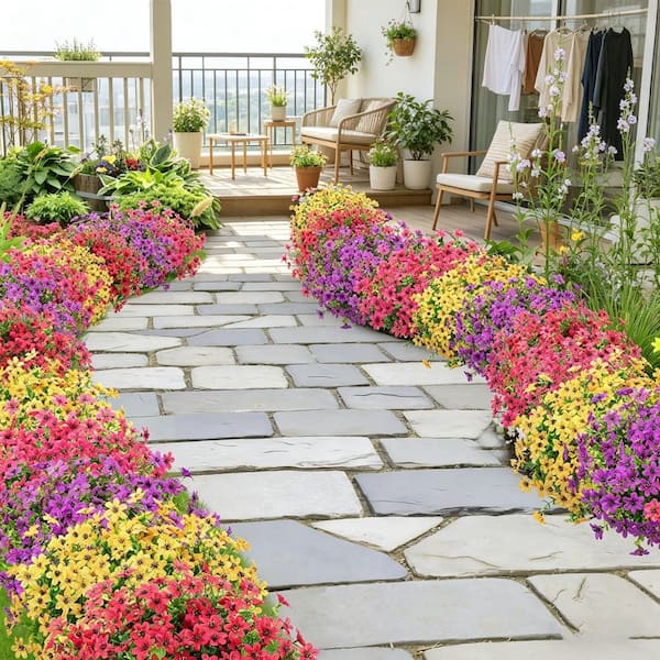 14.2 in. Indoor/Outdoor Multi-Colored Artificial Daisy Flowers