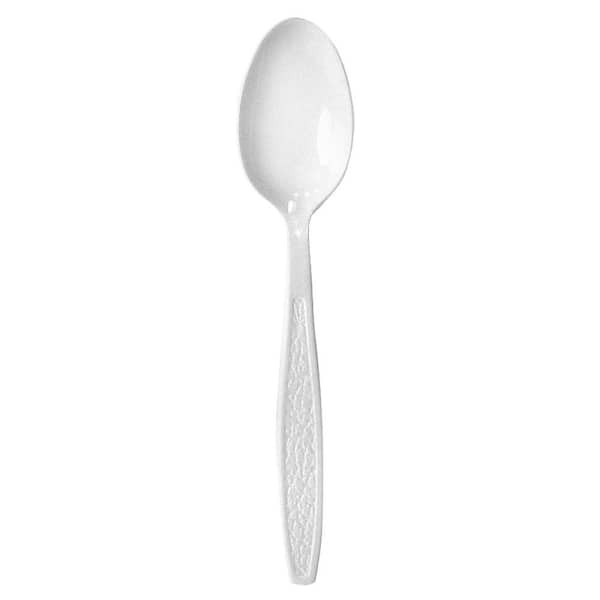 SOLO Heavyweight Polystyrene Teaspoons, White, 1000 Per Case