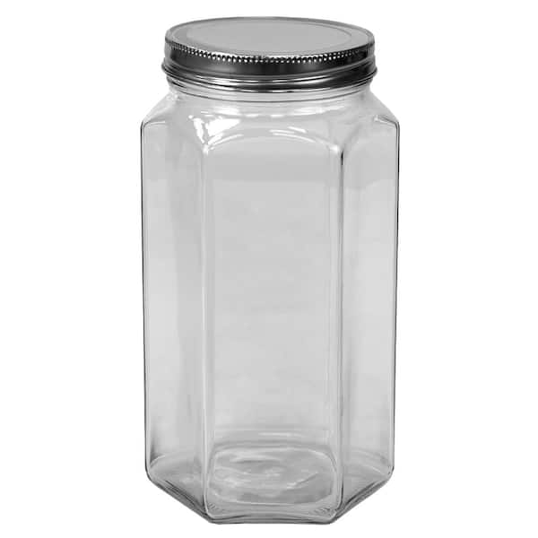 KIVY Large Glass Jar with Transparent Glass Lid [100oz] Sealed Glass Canisters with Airtight Lid - Glass Canister - Laundry Pod Jar - Rice Storage