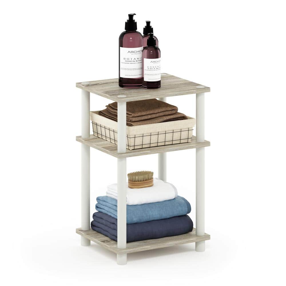 Sonoma Oak and White 3-Tier Modern End Table